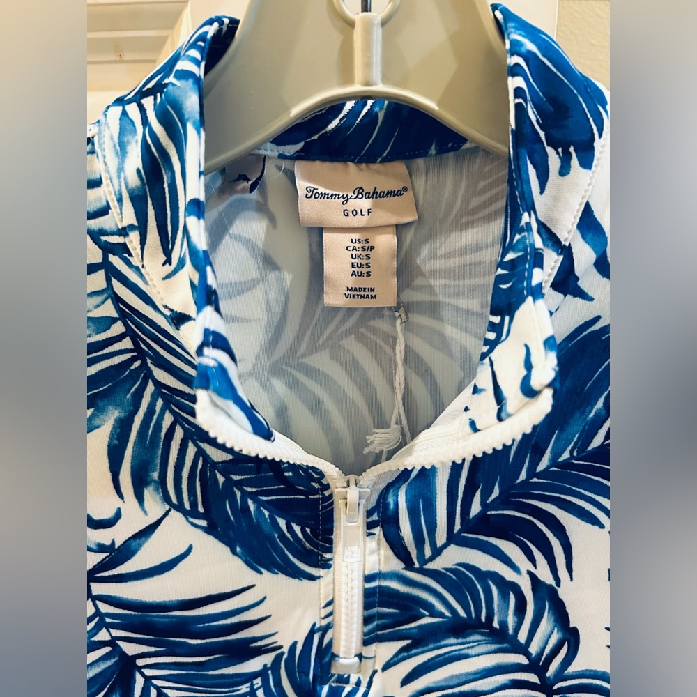 Tommy Bahama Golf Dress Small NWT UPF 50 Moisture Wicking Blue Palm Print - Picture 5 of 8